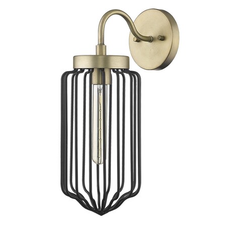 Estallar 17 x 6.25 x 9 in. Reece 1-Light Aged Brass Sconce ES2477960